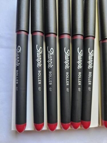 24 Pack SHARPIE Rollerball Pen, Arrow Point (0.7mm) Pen for Bold Lines, Red Ink - Picture 2 of 4