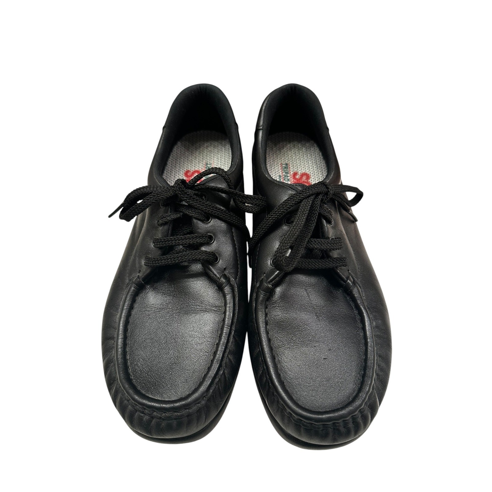 SAS Free Time Black Leather Comfort Walking Shoes Lace Up Made in USA Mens 9M