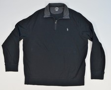 Polo Ralph Lauren Performance Fleece Black Pullover 1/4 Zip Sweater Men's Large