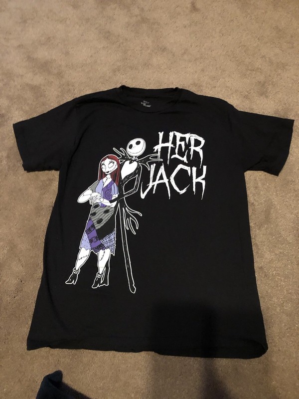Disneys Men’s Tim Burton S Nightmare Before Christmas  Her Jack T-shirt  Sz Med