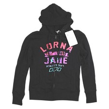 Lorna Jane Hoodie Jacket Womens L Black Lorna Athletic Full Zip Sweatshirt NEW