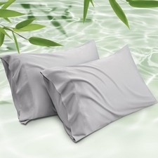 Bedsure Standard Cooling Pillow Cases - Rayon Derived from Bamboo, Set of 2