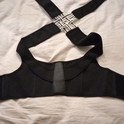 Black Adjustable Neoprene Posture Corrector Brace for Back and Shoulder Support