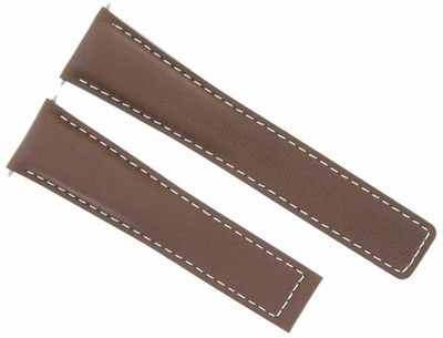 22MM LEATHER WATCH STRAP BAND DEPLOYMENT CLASP FOR TAG HEUER MONACO F1 TAN WS