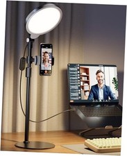 Dimmable Ring Light with Stand for Desk, Adjustable Desk Light for 1 Pack Black