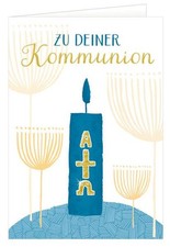 Grußkarten-Set - Glückwünsche zur Kommunion. Doppelkarte mit Kuvert in Folie (So