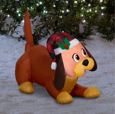 Holiday Living 3.5' Puppy Dog Airblown Inflatable Lighted LED Christmas Decor