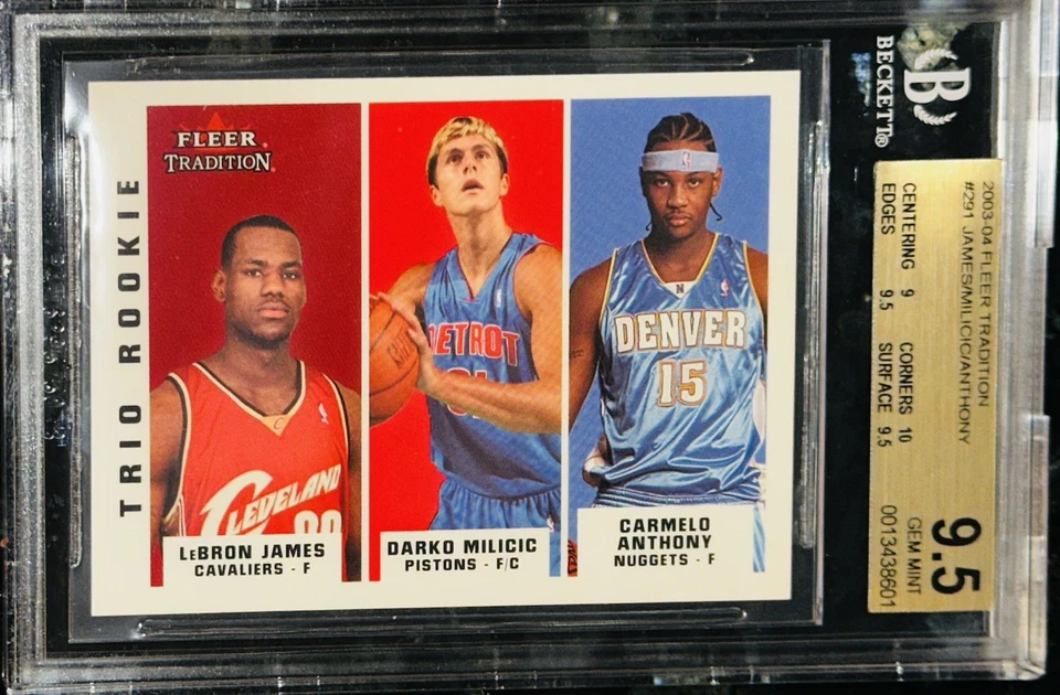LeBron James Carmelo Anthony 2003-04 Fleer RC 291 BGS 9,5 IMPECABLE 10 sub topps Foto 4 de 4