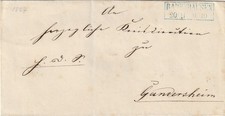 Ra2 BADENHAUSEN in blau a. Brief nach Gandersheim 1857