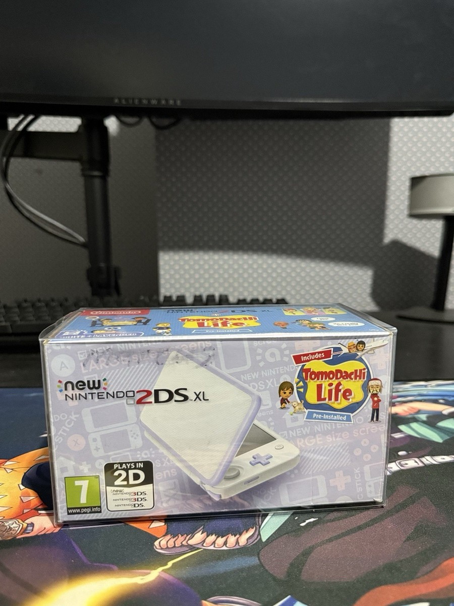 New Nintendo 2DS XL White and Lavender Tomodachi Life Console