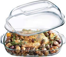 Casserole Dish for Oven, 8 Quart Glass Baking Dish with High Lid Set, Microwave,