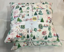 Cath Kidston  2 XL Holiday Pillows Euro Pillows With Shams Shine Bright New