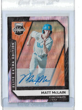 Matt McLain 2021 Panini Elite Extra Edition Autograph #17. Cincinnati Reds UCLA