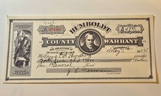 Humboldt County Warrant 1934
