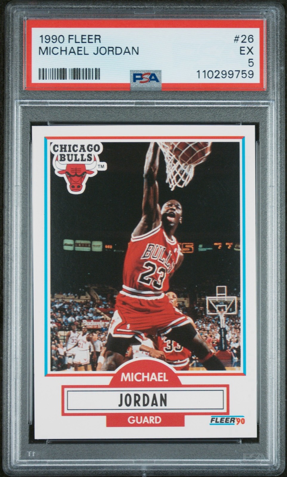 1990-91 Fleer - Michael Jordan #26 Chicago Bulls PSA 5 EX 9759