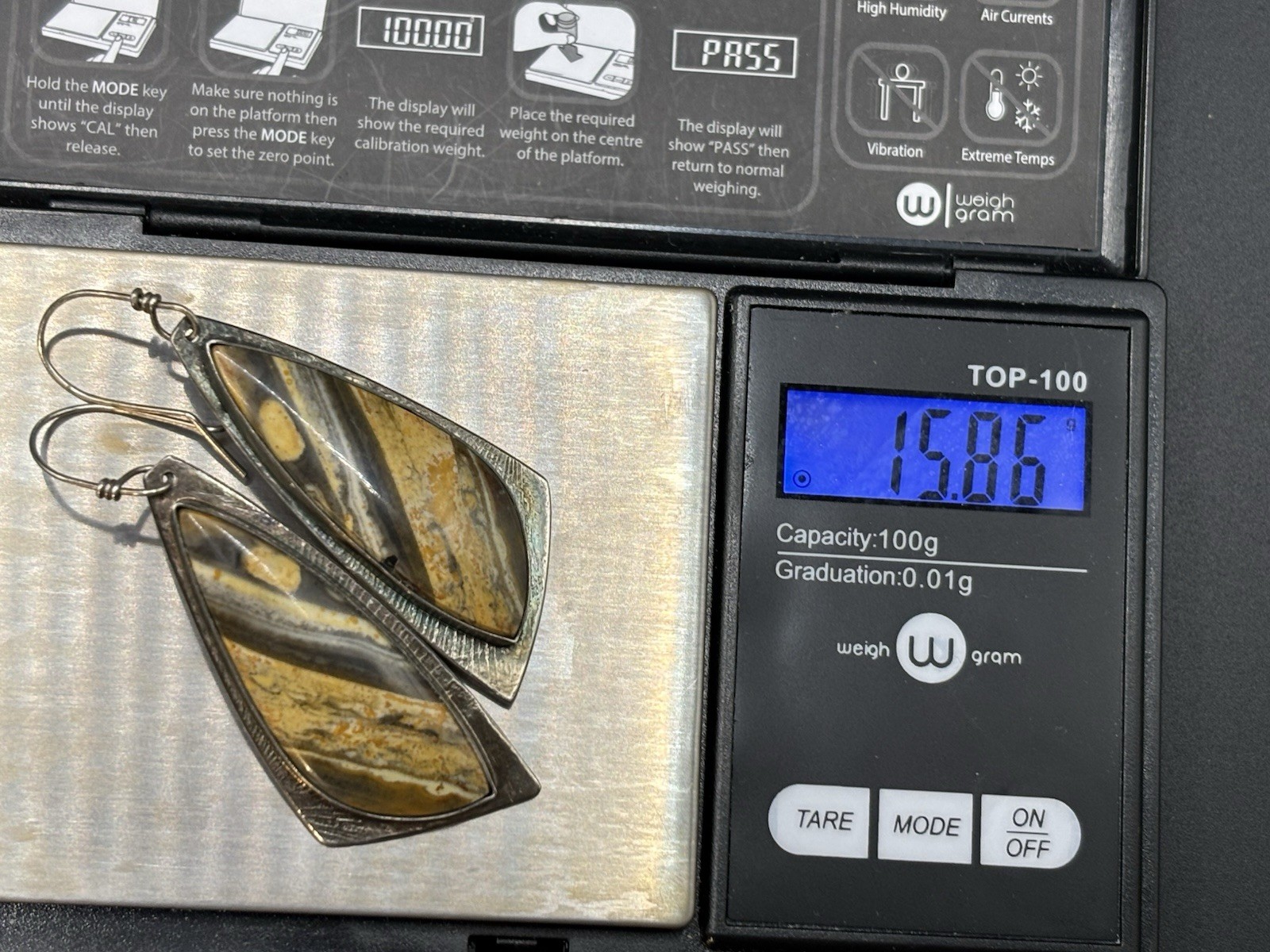 Native American Signed Bumblebee Jasper Sterling … - image 6