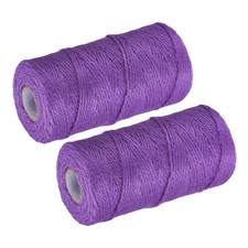 2pcs 328 Feet Garden Twine, 2mm Craft Jute Twine String Jute for Crafts, Purple