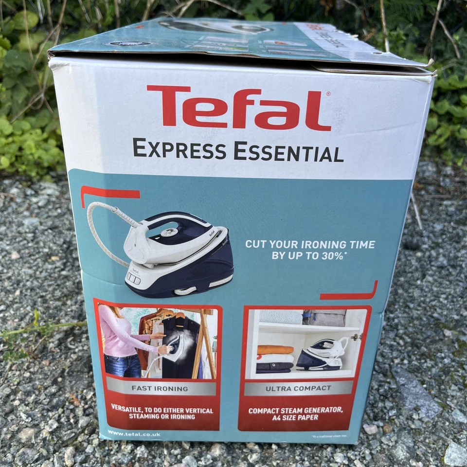 Tefal SV6116G0 Dampfbügelstation Bügeleisen Express Essential 2200W Weiß & Blau - Bild 3 von 4