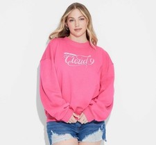 Megan Moroney Cloud 9 Pink Pullover Sweatshirt L Fleece Graphic Print
