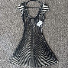 NWT $128 FREE PEOPLE Small Hot Off The Press COTTON SWEATER DRESS Black F926Z350