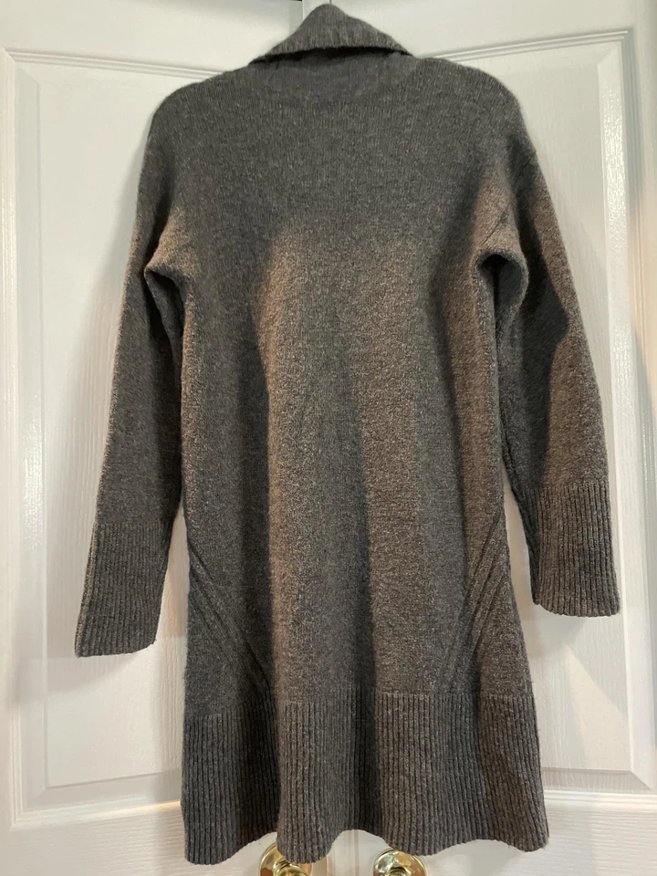 Vestido Suéter Anthropologie Mujer Gris Medio Cuello Capucha Túnica Mezcla Lana Alpaca Foto 2 de 4