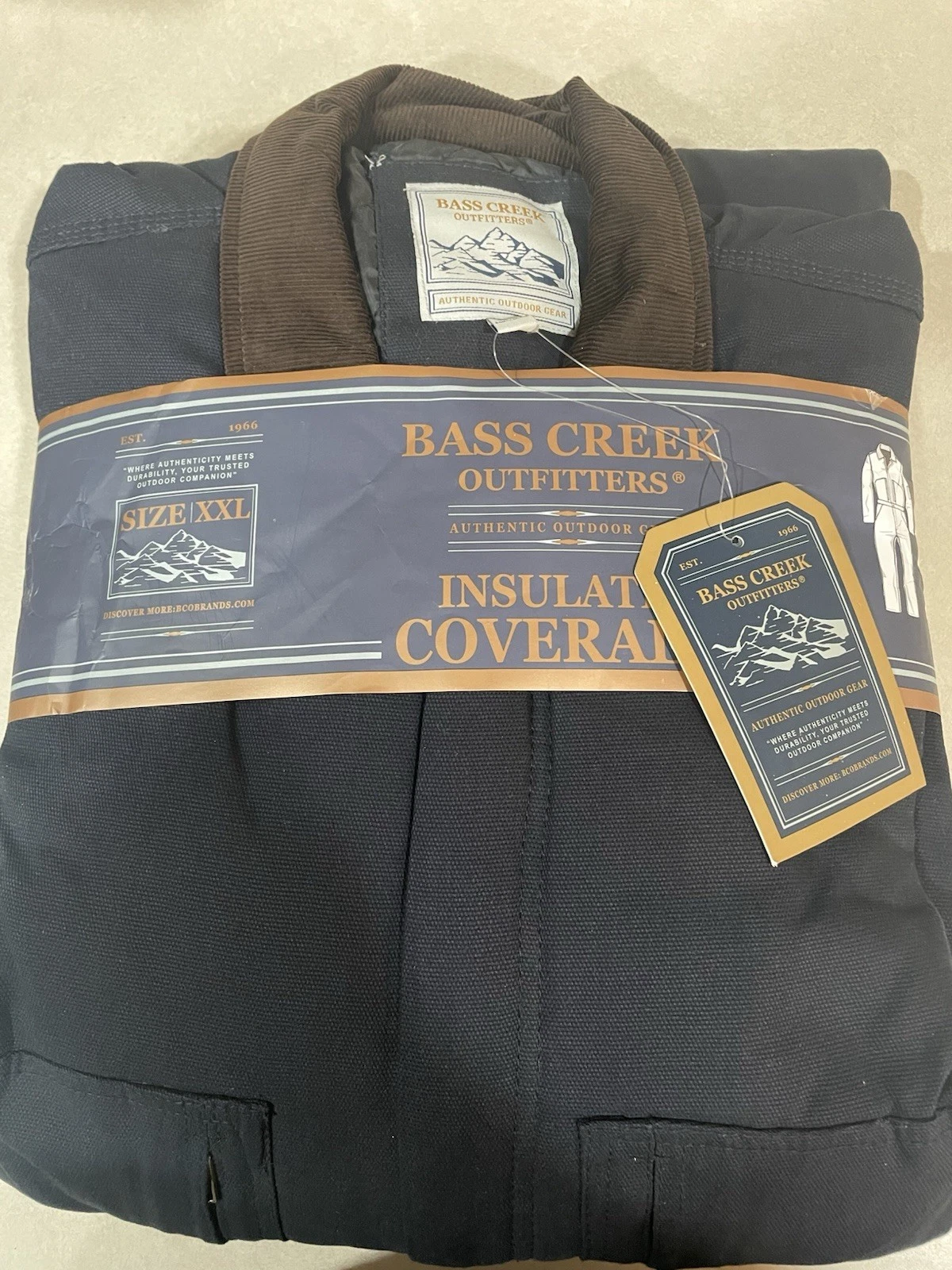 BASS CREEK OUTFITTERS Canvas Workwear Coveralls Outdoor Gear SIZE 2XL Blue