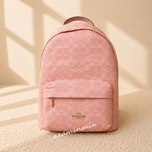 NWT Coach Taylor Small Backpack In Signature Denim CER70 Gold/Light Pink Coach Taylor Small Backpack In Signature Denim CER70 denim  main image 2