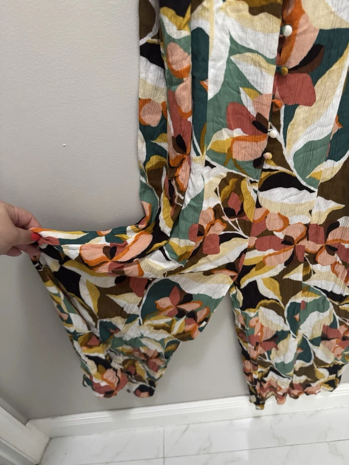 Mono corto de gasa floral O'Neill pierna ancha talla XL Foto 4 de 4