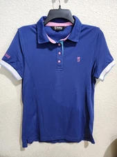 TREADSTEP IRELAND PERFORMANCE RIDING EQUESTRIAN COOL TOUCH BLUE POLO WOMENS