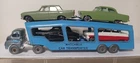 MATCHBOX LESNEY ,  BEDFORD S CAR TRANSPORTER  , A2 , c1957   & 4 period cars