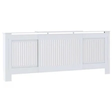 Radiator Cover, Slatted Design Heater Cover Cabinet with Top Storage Shelf, Hide