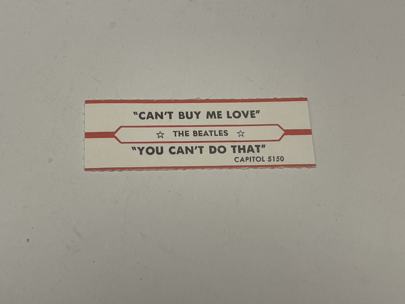 Jukebox Title Strip Beatles Can’t Buy Me Love You Can’t Do That Capitol