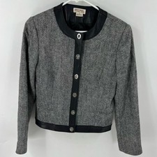 VINTAGE Michael Kors Women's Blazer Twist Lock Buttons Long Sleeve Size 6 BLACK