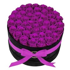 47 Flowers in a Luxury Suede Box, Birthday Gifts for Women, 47 Roses Bossy Pink