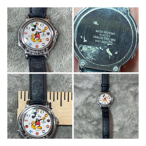 Disney Womens Mickey Mouse The Melody Mickey Watch LORUS World Flags (REPAIR) - 第 1/11 張圖片