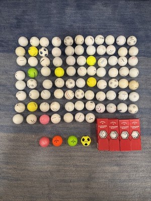 Golf Balls 100-Pack Assorted, 84 Random Balls, 4 New Colored Balls, 12 New Balls