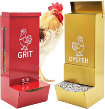 Chicken Oyster Shell Feeder and Grit Feeder, Heavy Duty Metal Automatic Chicken