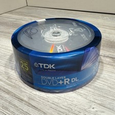 TDK Double Layer DVD R DL 8.5GB 8X Blank Discs - 25 Pack - Brand NEW Sealed