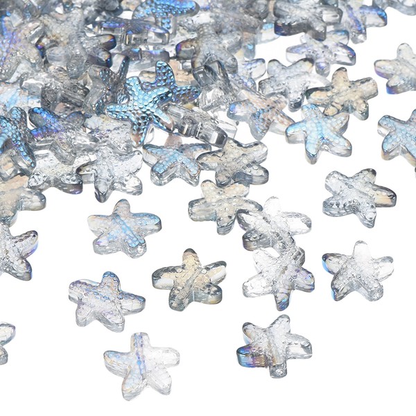 Perlen FüR Herstellung Mit Meerestieren Und Seesternen,120Stk,Transparent Blau-image