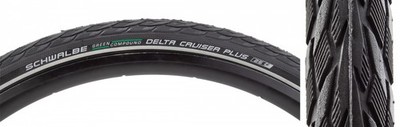 Schwalbe Delta Cruiser+ 700x32 E-Bike Puncture Guard Wire Tire with Green