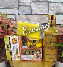 3pcs LUMINE gold Anti-aging Body Lotion, Vitamin Cream  Exfoliating Soap