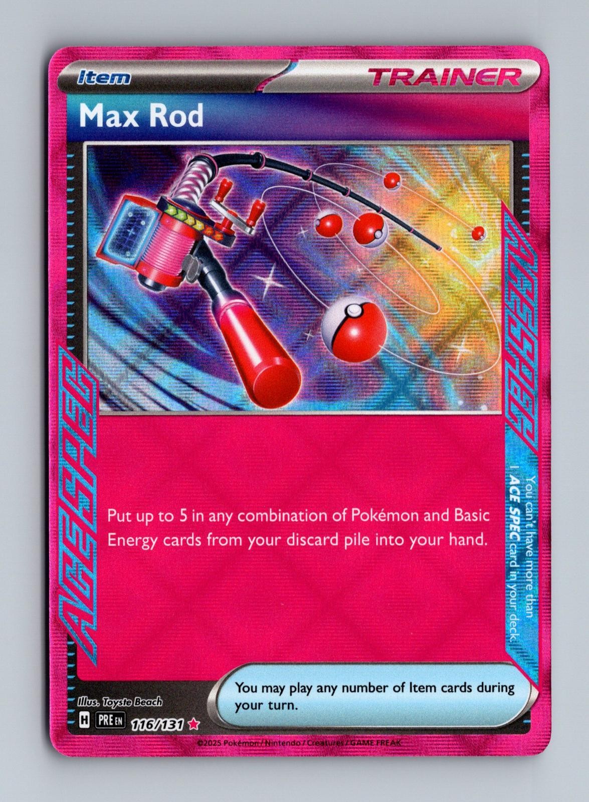 Max Rod Prismatic Evolutions 116/131 Holo NM/M Pokemon 2025