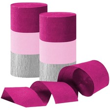 6 Rolls Blue Orange Crepe Paper Streamers Party Festival Event Decorations
