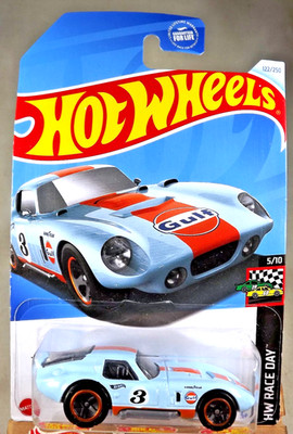 2024 Hot Wheels #122 HW Race Day 5/10 SHELBY COBRA DAYTONA COUPE Lt Blue w/5 Sp