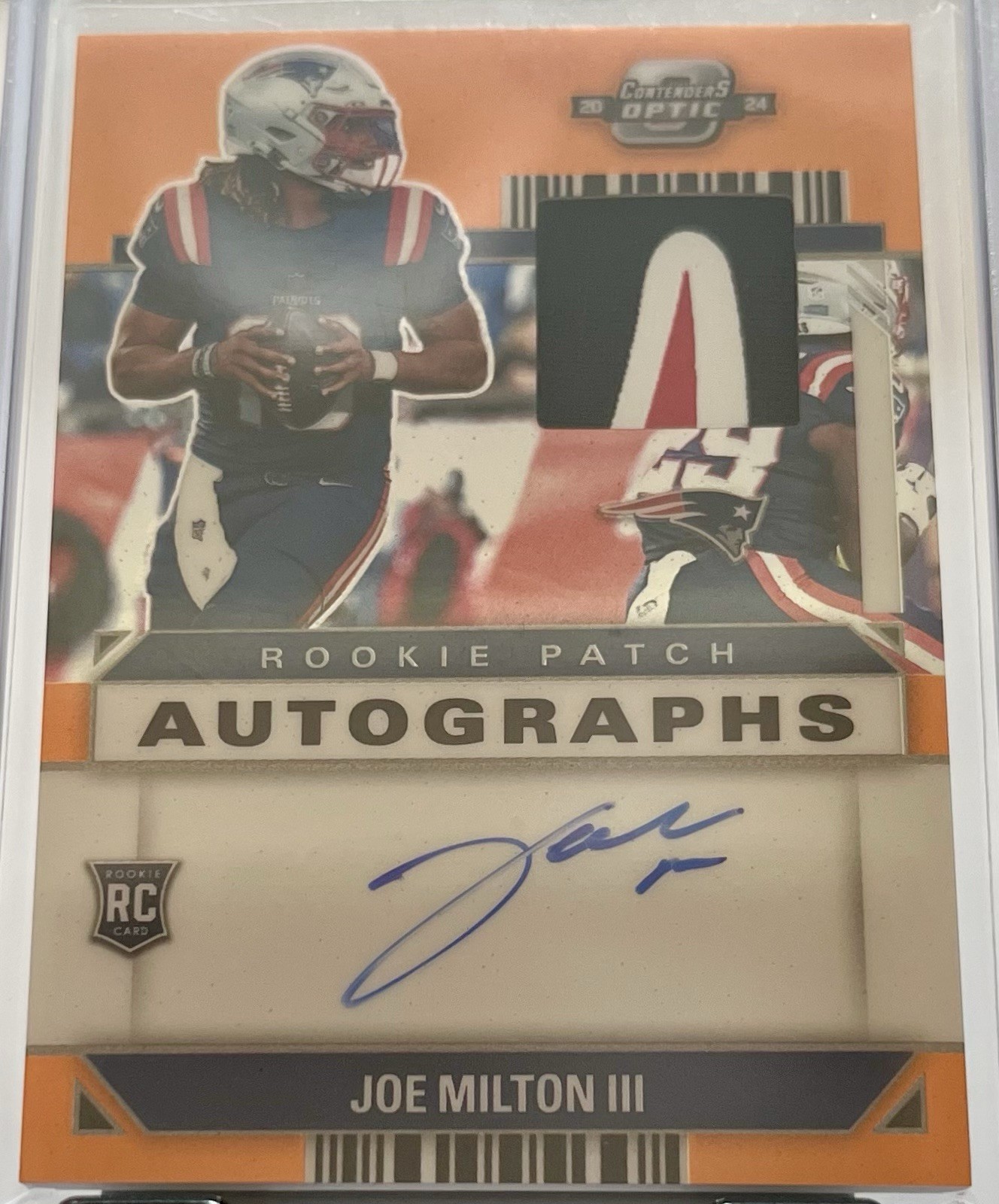 2024 PANINI CONTENDERS OPTIC RPA-JMN JOE MILTON III TRUE ORANGE RPA /25! 🔥 🏈