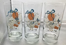 Vintage 3 MARMALADE BY INTERNATIONAL 6 1/8" Tall GLASSES Tumblers Geese g20