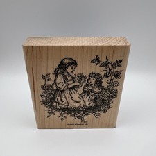 Stampin Up SERENITY Mother Daughter Wood Stamp RARE