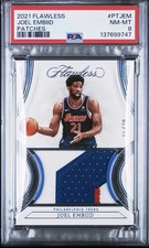 2021 PANINI FLAWLESS PATCHES #PTJEM JOEL EMBIID 15/20 PSA 8