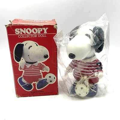 Vintage 8 Zoll Peanuts Snoopy Fußballspieler #3 Figur Neu Old Stock FN