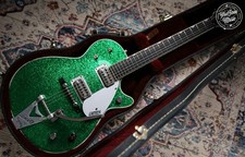 Gretsch G6129T Jet Japanese Green Sparkle-HEADSTOCK REPAIR